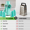 image:imageZulay Kitchen Rotary Cheese Grater 5 Blade Cheese Shredder  Manual Hand Crank Cheese Grater With Reinforced Suction amp 5 Interchangeable Drums  Easy to Use Vegetable Chopper Round Mandoline SlicerTeal