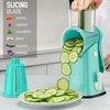 image:imageZulay Kitchen Rotary Cheese Grater 5 Blade Cheese Shredder  Manual Hand Crank Cheese Grater With Reinforced Suction amp 5 Interchangeable Drums  Easy to Use Vegetable Chopper Round Mandoline SlicerTeal