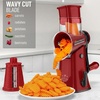 image:imageZulay Kitchen Rotary Cheese Grater 5 Blade Cheese Shredder  Manual Hand Crank Cheese Grater With Reinforced Suction amp 5 Interchangeable Drums  Easy to Use Vegetable Chopper Round Mandoline SlicerMaroon