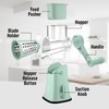 image:imageZulay Kitchen Rotary Cheese Grater 5 Blade Cheese Shredder  Manual Hand Crank Cheese Grater With Reinforced Suction amp 5 Interchangeable Drums  Easy to Use Vegetable Chopper Round Mandoline SlicerSeafoam