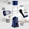 image:imageZulay Kitchen Rotary Cheese Grater 5 Blade Cheese Shredder  Manual Hand Crank Cheese Grater With Reinforced Suction amp 5 Interchangeable Drums  Easy to Use Vegetable Chopper Round Mandoline SlicerSapphire