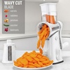 image:imageZulay Kitchen Rotary Cheese Grater 5 Blade Cheese Shredder  Manual Hand Crank Cheese Grater With Reinforced Suction amp 5 Interchangeable Drums  Easy to Use Vegetable Chopper Round Mandoline SlicerWhite