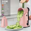 image:imageZulay Kitchen Rotary Cheese Grater 5 Blade Cheese Shredder  Manual Hand Crank Cheese Grater With Reinforced Suction amp 5 Interchangeable Drums  Easy to Use Vegetable Chopper Round Mandoline SlicerPeach  Black