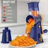 image:imageZulay Kitchen Rotary Cheese Grater 5 Blade Cheese Shredder  Manual Hand Crank Cheese Grater With Reinforced Suction amp 5 Interchangeable Drums  Easy to Use Vegetable Chopper Round Mandoline SlicerBlue and Gold