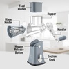 image:imageZulay Kitchen Rotary Cheese Grater 5 Blade Cheese Shredder  Manual Hand Crank Cheese Grater With Reinforced Suction amp 5 Interchangeable Drums  Easy to Use Vegetable Chopper Round Mandoline SlicerGray  White