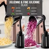 image:imageZulay Kitchen Rotary Cheese Grater 5 Blade Cheese Shredder  Manual Hand Crank Cheese Grater With Reinforced Suction amp 5 Interchangeable Drums  Easy to Use Vegetable Chopper Round Mandoline SlicerRose Gold  Black