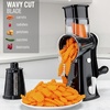image:imageZulay Kitchen Rotary Cheese Grater 5 Blade Cheese Shredder  Manual Hand Crank Cheese Grater With Reinforced Suction amp 5 Interchangeable Drums  Easy to Use Vegetable Chopper Round Mandoline SlicerBlack