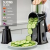 image:imageZulay Kitchen Rotary Cheese Grater 5 Blade Cheese Shredder  Manual Hand Crank Cheese Grater With Reinforced Suction amp 5 Interchangeable Drums  Easy to Use Vegetable Chopper Round Mandoline SlicerBlack Gray