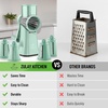 image:imageZulay Kitchen Rotary Cheese Grater 5 Blade Cheese Shredder  Manual Hand Crank Cheese Grater With Reinforced Suction amp 5 Interchangeable Drums  Easy to Use Vegetable Chopper Round Mandoline SlicerSeafoam