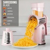 image:imageZulay Kitchen Rotary Cheese Grater 5 Blade Cheese Shredder  Manual Hand Crank Cheese Grater With Reinforced Suction amp 5 Interchangeable Drums  Easy to Use Vegetable Chopper Round Mandoline SlicerClassic  Pink