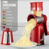 image:imageZulay Kitchen Rotary Cheese Grater 5 Blade Cheese Shredder  Manual Hand Crank Cheese Grater With Reinforced Suction amp 5 Interchangeable Drums  Easy to Use Vegetable Chopper Round Mandoline SlicerClassic  Red