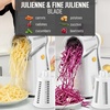 image:imageZulay Kitchen Rotary Cheese Grater 5 Blade Cheese Shredder  Manual Hand Crank Cheese Grater With Reinforced Suction amp 5 Interchangeable Drums  Easy to Use Vegetable Chopper Round Mandoline SlicerWhite  Gold