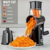 image:imageZulay Kitchen Rotary Cheese Grater 5 Blade Cheese Shredder  Manual Hand Crank Cheese Grater With Reinforced Suction amp 5 Interchangeable Drums  Easy to Use Vegetable Chopper Round Mandoline SlicerClassic  Black