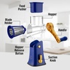 image:imageZulay Kitchen Rotary Cheese Grater 5 Blade Cheese Shredder  Manual Hand Crank Cheese Grater With Reinforced Suction amp 5 Interchangeable Drums  Easy to Use Vegetable Chopper Round Mandoline SlicerBlue and Gold