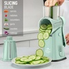 image:imageZulay Kitchen Rotary Cheese Grater 5 Blade Cheese Shredder  Manual Hand Crank Cheese Grater With Reinforced Suction amp 5 Interchangeable Drums  Easy to Use Vegetable Chopper Round Mandoline SlicerSeafoam