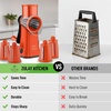 image:imageZulay Kitchen Rotary Cheese Grater 5 Blade Cheese Shredder  Manual Hand Crank Cheese Grater With Reinforced Suction amp 5 Interchangeable Drums  Easy to Use Vegetable Chopper Round Mandoline SlicerOrange  Black