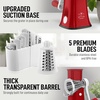 image:imageZulay Kitchen Rotary Cheese Grater 5 Blade Cheese Shredder  Manual Hand Crank Cheese Grater With Reinforced Suction amp 5 Interchangeable Drums  Easy to Use Vegetable Chopper Round Mandoline SlicerWhite and Red