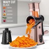 image:imageZulay Kitchen Rotary Cheese Grater 5 Blade Cheese Shredder  Manual Hand Crank Cheese Grater With Reinforced Suction amp 5 Interchangeable Drums  Easy to Use Vegetable Chopper Round Mandoline SlicerRose Gold  Black