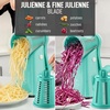 image:imageZulay Kitchen Rotary Cheese Grater 5 Blade Cheese Shredder  Manual Hand Crank Cheese Grater With Reinforced Suction amp 5 Interchangeable Drums  Easy to Use Vegetable Chopper Round Mandoline SlicerTeal
