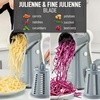 image:imageZulay Kitchen Rotary Cheese Grater 5 Blade Cheese Shredder  Manual Hand Crank Cheese Grater With Reinforced Suction amp 5 Interchangeable Drums  Easy to Use Vegetable Chopper Round Mandoline SlicerGray  White