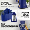 image:imageZulay Kitchen Rotary Cheese Grater 5 Blade Cheese Shredder  Manual Hand Crank Cheese Grater With Reinforced Suction amp 5 Interchangeable Drums  Easy to Use Vegetable Chopper Round Mandoline SlicerBlue and Gold