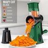 image:imageZulay Kitchen Rotary Cheese Grater 5 Blade Cheese Shredder  Manual Hand Crank Cheese Grater With Reinforced Suction amp 5 Interchangeable Drums  Easy to Use Vegetable Chopper Round Mandoline SlicerBlack and Green