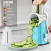 image:imageZulay Kitchen Rotary Cheese Grater 5 Blade Cheese Shredder  Manual Hand Crank Cheese Grater With Reinforced Suction amp 5 Interchangeable Drums  Easy to Use Vegetable Chopper Round Mandoline SlicerWhite and Light Blue