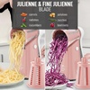 image:imageZulay Kitchen Rotary Cheese Grater 5 Blade Cheese Shredder  Manual Hand Crank Cheese Grater With Reinforced Suction amp 5 Interchangeable Drums  Easy to Use Vegetable Chopper Round Mandoline SlicerPeach  White
