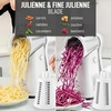 image:imageZulay Kitchen Rotary Cheese Grater 5 Blade Cheese Shredder  Manual Hand Crank Cheese Grater With Reinforced Suction amp 5 Interchangeable Drums  Easy to Use Vegetable Chopper Round Mandoline SlicerWhite
