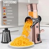 image:imageZulay Kitchen Rotary Cheese Grater 5 Blade Cheese Shredder  Manual Hand Crank Cheese Grater With Reinforced Suction amp 5 Interchangeable Drums  Easy to Use Vegetable Chopper Round Mandoline SlicerRose Gold  Black