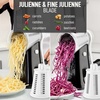 image:imageZulay Kitchen Rotary Cheese Grater 5 Blade Cheese Shredder  Manual Hand Crank Cheese Grater With Reinforced Suction amp 5 Interchangeable Drums  Easy to Use Vegetable Chopper Round Mandoline SlicerWhiteBlack