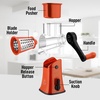 image:imageZulay Kitchen Rotary Cheese Grater 5 Blade Cheese Shredder  Manual Hand Crank Cheese Grater With Reinforced Suction amp 5 Interchangeable Drums  Easy to Use Vegetable Chopper Round Mandoline SlicerOrange  Black