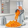 image:imageZulay Kitchen Rotary Cheese Grater 5 Blade Cheese Shredder  Manual Hand Crank Cheese Grater With Reinforced Suction amp 5 Interchangeable Drums  Easy to Use Vegetable Chopper Round Mandoline SlicerGray  White