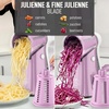 image:imageZulay Kitchen Rotary Cheese Grater 5 Blade Cheese Shredder  Manual Hand Crank Cheese Grater With Reinforced Suction amp 5 Interchangeable Drums  Easy to Use Vegetable Chopper Round Mandoline SlicerPink and White