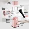image:imageZulay Kitchen Rotary Cheese Grater 5 Blade Cheese Shredder  Manual Hand Crank Cheese Grater With Reinforced Suction amp 5 Interchangeable Drums  Easy to Use Vegetable Chopper Round Mandoline SlicerPeach  Black