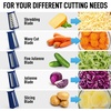 image:imageZulay Kitchen Rotary Cheese Grater 5 Blade Cheese Shredder  Manual Hand Crank Cheese Grater With Reinforced Suction amp 5 Interchangeable Drums  Easy to Use Vegetable Chopper Round Mandoline SlicerSapphire