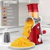 image:imageZulay Kitchen Rotary Cheese Grater 5 Blade Cheese Shredder  Manual Hand Crank Cheese Grater With Reinforced Suction amp 5 Interchangeable Drums  Easy to Use Vegetable Chopper Round Mandoline SlicerWhite and Red