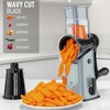 image:imageZulay Kitchen Rotary Cheese Grater 5 Blade Cheese Shredder  Manual Hand Crank Cheese Grater With Reinforced Suction amp 5 Interchangeable Drums  Easy to Use Vegetable Chopper Round Mandoline SlicerGray and Black