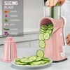 image:imageZulay Kitchen Rotary Cheese Grater 5 Blade Cheese Shredder  Manual Hand Crank Cheese Grater With Reinforced Suction amp 5 Interchangeable Drums  Easy to Use Vegetable Chopper Round Mandoline SlicerPeach  White