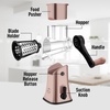 image:imageZulay Kitchen Rotary Cheese Grater 5 Blade Cheese Shredder  Manual Hand Crank Cheese Grater With Reinforced Suction amp 5 Interchangeable Drums  Easy to Use Vegetable Chopper Round Mandoline SlicerRose Gold  Black