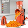 image:imageZulay Kitchen Rotary Cheese Grater 5 Blade Cheese Shredder  Manual Hand Crank Cheese Grater With Reinforced Suction amp 5 Interchangeable Drums  Easy to Use Vegetable Chopper Round Mandoline SlicerOrange  Black