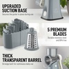 image:imageZulay Kitchen Rotary Cheese Grater 5 Blade Cheese Shredder  Manual Hand Crank Cheese Grater With Reinforced Suction amp 5 Interchangeable Drums  Easy to Use Vegetable Chopper Round Mandoline SlicerGray  White