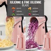 image:imageZulay Kitchen Rotary Cheese Grater 5 Blade Cheese Shredder  Manual Hand Crank Cheese Grater With Reinforced Suction amp 5 Interchangeable Drums  Easy to Use Vegetable Chopper Round Mandoline SlicerPeach  Black