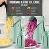 image:imageZulay Kitchen Rotary Cheese Grater 5 Blade Cheese Shredder  Manual Hand Crank Cheese Grater With Reinforced Suction amp 5 Interchangeable Drums  Easy to Use Vegetable Chopper Round Mandoline SlicerSeafoam