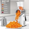 image:imageZulay Kitchen Rotary Cheese Grater 5 Blade Cheese Shredder  Manual Hand Crank Cheese Grater With Reinforced Suction amp 5 Interchangeable Drums  Easy to Use Vegetable Chopper Round Mandoline SlicerGray and White