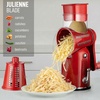 image:imageZulay Kitchen Rotary Cheese Grater 5 Blade Cheese Shredder  Manual Hand Crank Cheese Grater With Reinforced Suction amp 5 Interchangeable Drums  Easy to Use Vegetable Chopper Round Mandoline SlicerClassic  Red