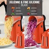image:imageZulay Kitchen Rotary Cheese Grater 5 Blade Cheese Shredder  Manual Hand Crank Cheese Grater With Reinforced Suction amp 5 Interchangeable Drums  Easy to Use Vegetable Chopper Round Mandoline SlicerOrange  Black