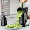image:imageZulay Kitchen Rotary Cheese Grater 5 Blade Cheese Shredder  Manual Hand Crank Cheese Grater With Reinforced Suction amp 5 Interchangeable Drums  Easy to Use Vegetable Chopper Round Mandoline SlicerBlack