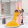 image:imageZulay Kitchen Rotary Cheese Grater 5 Blade Cheese Shredder  Manual Hand Crank Cheese Grater With Reinforced Suction amp 5 Interchangeable Drums  Easy to Use Vegetable Chopper Round Mandoline SlicerPeach  Black