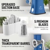 image:imageZulay Kitchen Rotary Cheese Grater 5 Blade Cheese Shredder  Manual Hand Crank Cheese Grater With Reinforced Suction amp 5 Interchangeable Drums  Easy to Use Vegetable Chopper Round Mandoline SlicerWhite and Blue